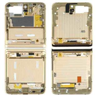 For Samsung Galaxy Z Flip 5G SM-F707 Top + Lower Middle Frame Bezel Plate (Gold)