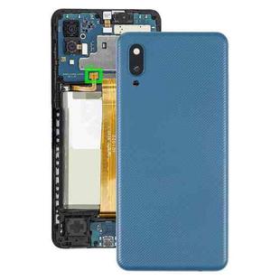 For Samsung Galaxy A02 Battery Back Cover with Camera Lens Cover (Blue)