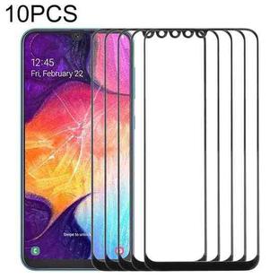 For Samsung Galaxy A50 / A30 / M30 / A4S 10pcs Front Screen Outer Glass Lens (Black)