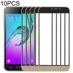 For Samsung Galaxy J3 (2016) / J320FN / J320F / J320G / J320M / J320A / J320V / J320P 10pcs Front Screen Outer Glass Lens (Gold)