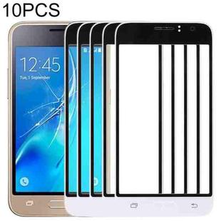 For Samsung Galaxy J1 (2016) / J120 10pcs Front Screen Outer Glass Lens (White)