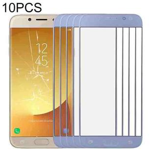For Samsung Galaxy J7 (2017) / J730 10pcs Front Screen Outer Glass Lens (Blue)