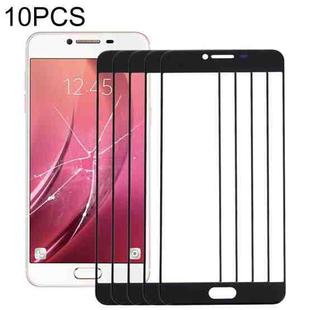 For Samsung Galaxy C7 10pcs Front Screen Outer Glass Lens (Black)