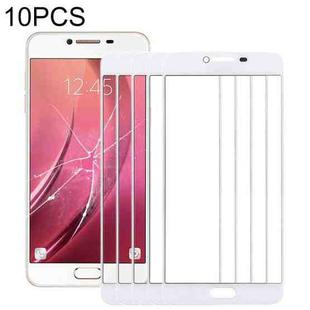 For Samsung Galaxy C7 10pcs Front Screen Outer Glass Lens (White)