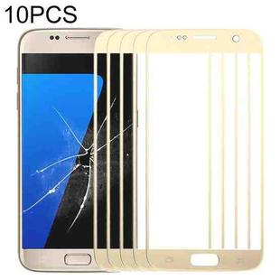 For Samsung Galaxy S7 / G930 10pcs Front Screen Outer Glass Lens (Gold)