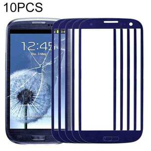 For Samsung Galaxy SIII / i9300 10pcs Front Screen Outer Glass Lens (Blue)