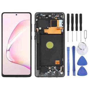 Original Super AMOLED LCD Screen for Samsung Galaxy Note10 Lite Digitizer Full Assembly With Frame (Black)