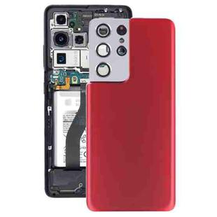 For Samsung Galaxy S21 Ultra 5G Battery Back Cover with Camera Lens Cover (Red)