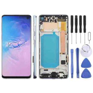 For Samsung Galaxy S10 4G SM-G973F 6.05 inch TFT LCD Screen Digitizer Full Assembly with Frame, Not Supporting Fingerprint Identification(Blue)