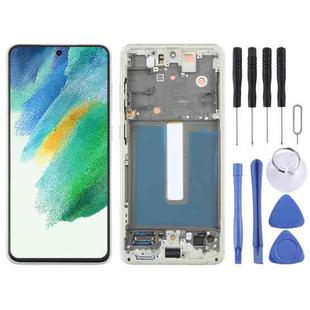 For Samsung Galaxy S21 FE 5G SM-G990B Original LCD Screen Digitizer Full Assembly with Frame (Olive Green)