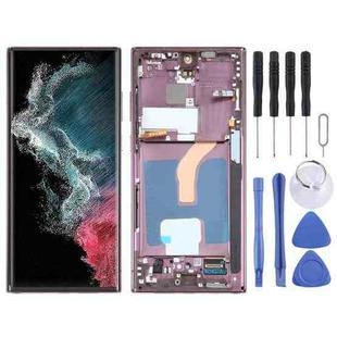 For Samsung Galaxy S22 Ultra 5G SM-S908B Original LCD Screen Digitizer Full Assembly with Frame (Purple)