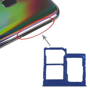 For Galaxy A40 SIM Card Tray + SIM Card Tray + Micro SD Card Tray (Blue)