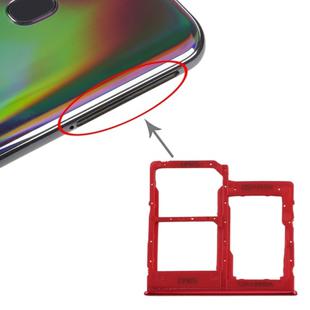 For Galaxy A40 SIM Card Tray + SIM Card Tray + Micro SD Card Tray (Red)