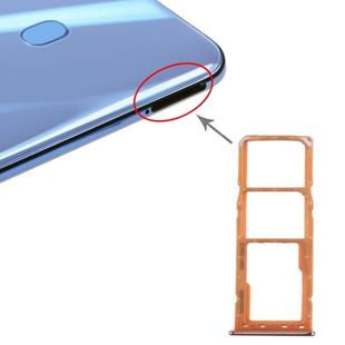 For Galaxy A20 A30 A50 SIM Card Tray + SIM Card Tray + Micro SD Card Tray (Orange)