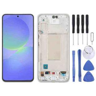 For Samsung Galaxy A36 SM-A366B Original LCD Screen Digitizer Full Assembly with Frame (Silver)