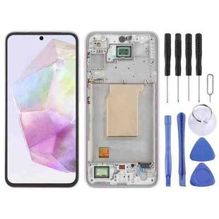 For Samsung Galaxy A35 SM-A356B Original LCD Screen Digitizer Full Assembly with Frame (Pink)