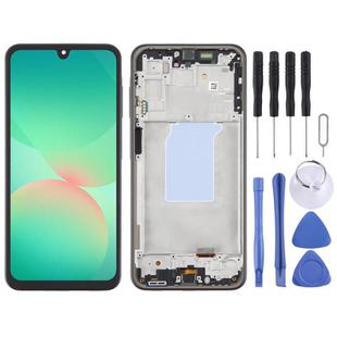 For Samsung Galaxy A26 SM-A266B 6.66 inch OLED LCD Screen Digitizer Full Assembly with Frame (Black)