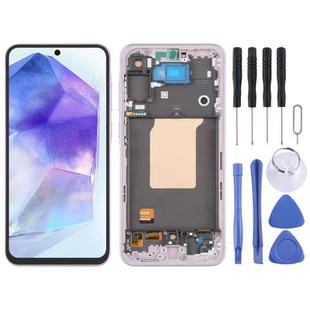 For Samsung Galaxy A55 SM-A556B OLED LCD Screen Digitizer Full Assembly with Frame (Pink)