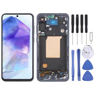 For Samsung Galaxy A55 SM-A556B OLED LCD Screen Digitizer Full Assembly with Frame (Blue)