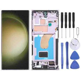 For Samsung Galaxy S23 Ultra SM-S918U US Edition Original LCD Screen Digitizer Full Assembly with Frame (Purple)