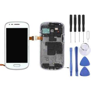 Original LCD Display + Touch Panel with Frame for Galaxy SIII mini / i8190(White)