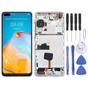 Original OLED LCD Screen for Huawei P40 Digitizer Full Assembly with Frame(Silver)