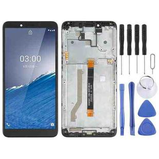 LCD Screen and Digitizer Full Assembly with Frame for Nokia C3(Black)