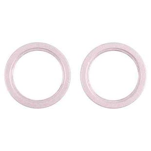 2 PCS Rear Camera Glass Lens Metal Outside Protector Hoop Ring for iPhone 13(Pink)