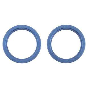 2 PCS Rear Camera Glass Lens Metal Outside Protector Hoop Ring for iPhone 13(Blue)
