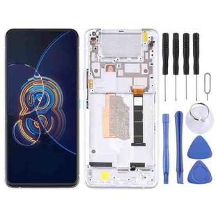 Original LCD Screen for Asus Zenfone 8 Flip ZS672KS Digitizer Full Assembly with Frame（Silver)