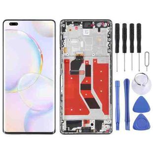 Original OLED LCD Screen for Honor 50 Pro Digitizer Full Assembly with Frame(Silver)