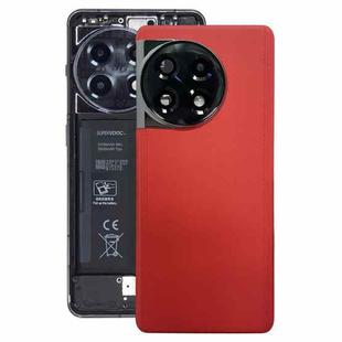 For OnePlus 11R CPH2487 Battery Leather Back Cover(Red)