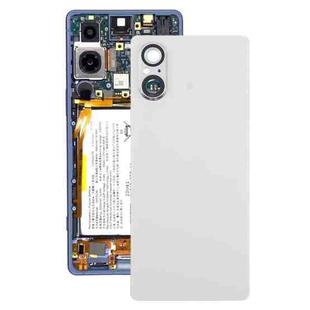 For Sony Xperia 5 V Battery Back Cover with Camera Lens Cover(Silver)