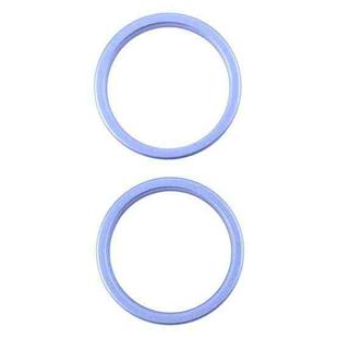 For iPhone 16 2pcs/set Rear Camera Glass Lens Metal Outside Protector Hoop Ring (Blue)