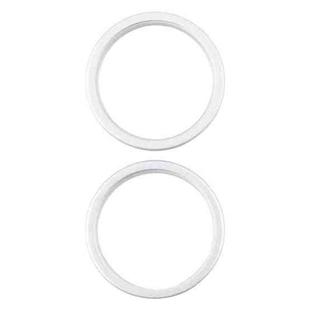 For iPhone 16 Plus 2pcs/set Rear Camera Glass Lens Metal Outside Protector Hoop Ring (Silver)