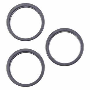 For iPhone 16 Pro 3pcs/set Rear Camera Glass Lens Metal Outside Protector Hoop Ring (Black)