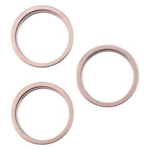 For iPhone 16 Pro 3pcs/set Rear Camera Glass Lens Metal Outside Protector Hoop Ring (Gold)