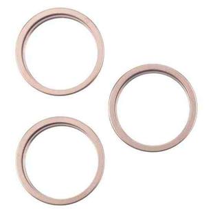 For iPhone 16 Pro Max 3pcs/set Rear Camera Glass Lens Metal Outside Protector Hoop Ring (Gold)