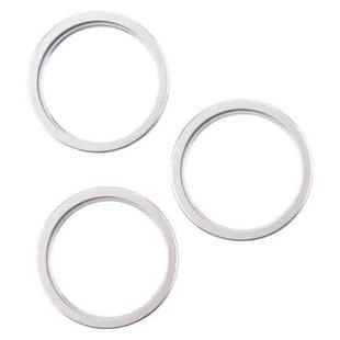 For iPhone 16 Pro Max 3pcs/set Rear Camera Glass Lens Metal Outside Protector Hoop Ring (Silver)