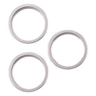 For iPhone 16 Pro Max 3pcs/set Rear Camera Glass Lens Metal Outside Protector Hoop Ring (Titanium Color)