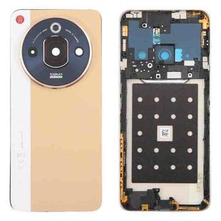 For ZTE nubia Focus Pro Z2351N Leather Battery Back Cover with Middle Frame / Camera Lens Cover(Gold)