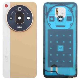 For ZTE nubia Focus Pro Z2351N Leather Battery Back Cover with Adhesive / Camera Lens Cover(Gold)