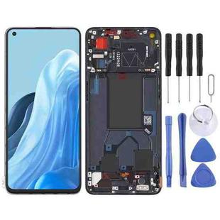 Original LCD Screen For OPPO Reno7 Pro 5G Digitizer Full Assembly with Frame (Black)