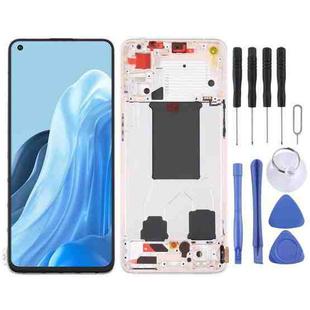 Original LCD Screen For OPPO Reno7 Pro 5G Digitizer Full Assembly with Frame (Gold)