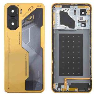 For ZTE nubia Neo 3 Plastic Battery Back Cover with Middle Frame / Camera Lens Cover(Gold)