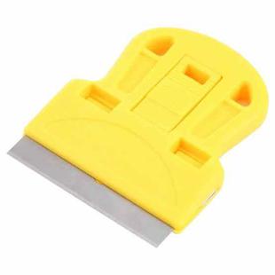 Glue Remover Squeegee Sticker Cleaner Plastic Handle Scraper(Yellow)