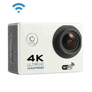 HAMTOD H9A HD 4K WiFi Sport Camera with Waterproof Case, Generalplus 4247, 2.0 inch LCD Screen, 120 Degree Wide Angle Lens (White)