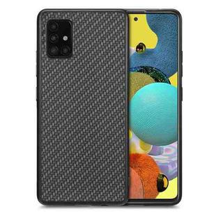 For Samsung Galaxy A51 5G Carbon Fiber Texture Leather Back Cover Phone Case(Black)