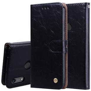 Business Style Oil Wax Texture Horizontal Flip Leather Case for Huawei Honor 8A (with Fingerprint Hole), with Holder & Card Slots & Wallet(Black)