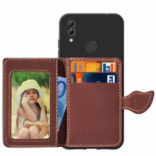 Leaf Buckle Litchi Texture Card Holder PU + TPU Case for Xiaomi Redmi Note 7, with Card Slot & Holder & Wallet & Photo Frame(Black)